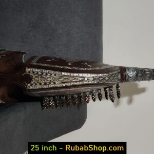 A musician playing a handcrafted mulberry wood rubab